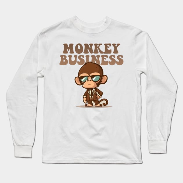 Monkey Business Long Sleeve T-Shirt by Hehe Tees